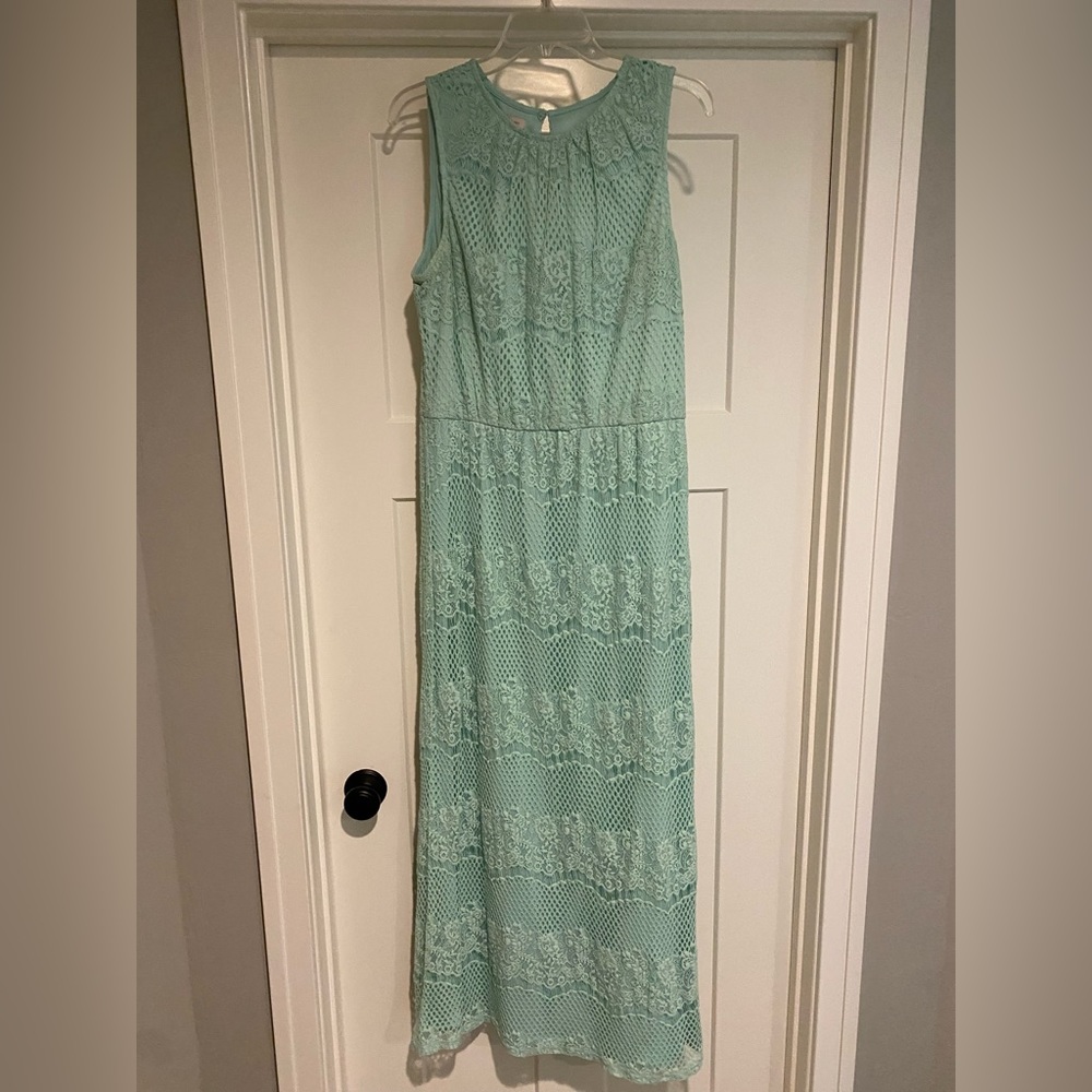 Sea foam green, size 14, long dress